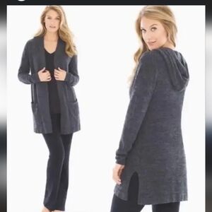 Barefoot Dreams - Cozy Chic Lite Hooded Resort Cardi Pacific blue